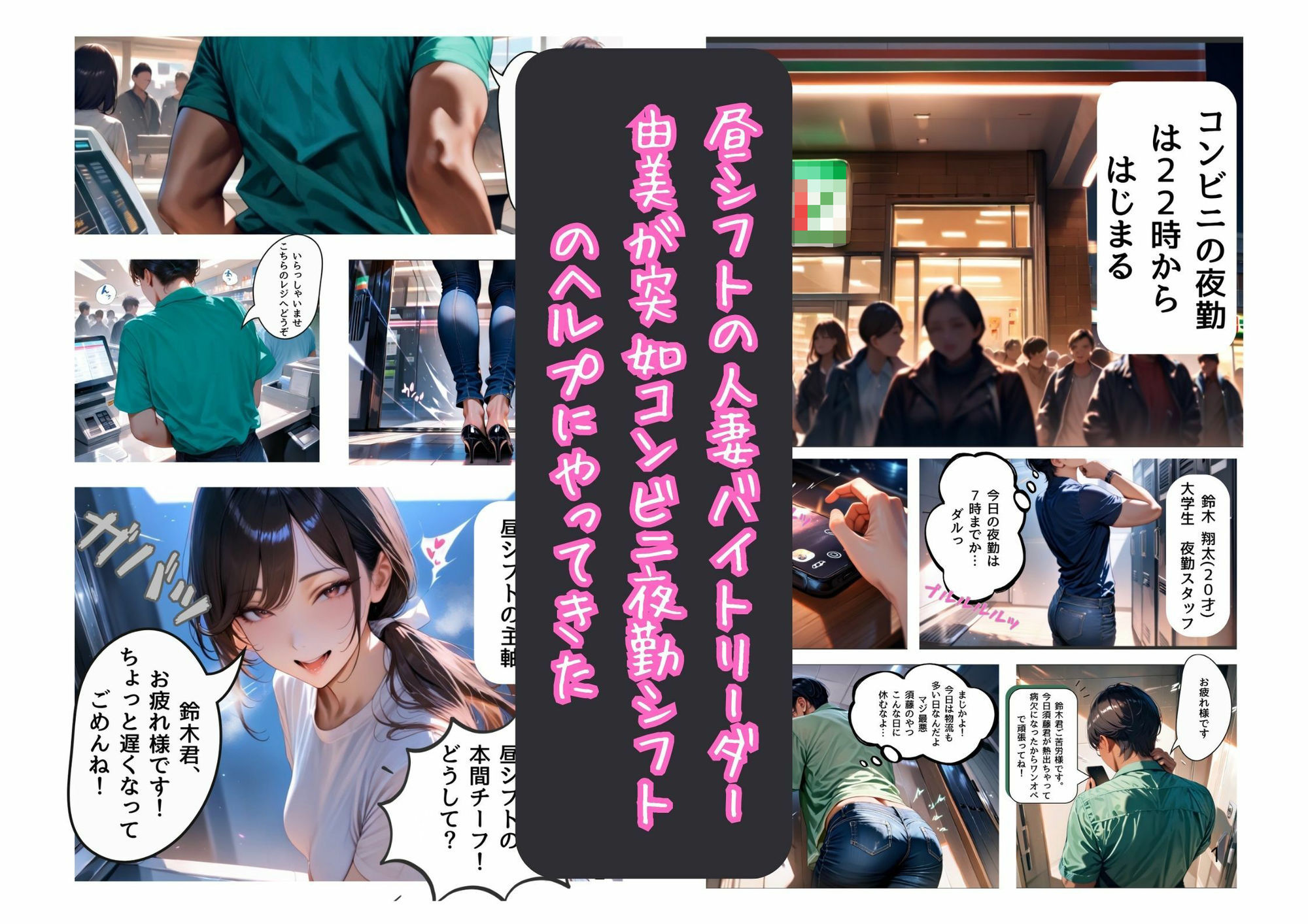 【d_639840】人妻バイトリーダーがコンビニ夜勤のヘルプに入り童貞バイトの筆下しもヘルプした
