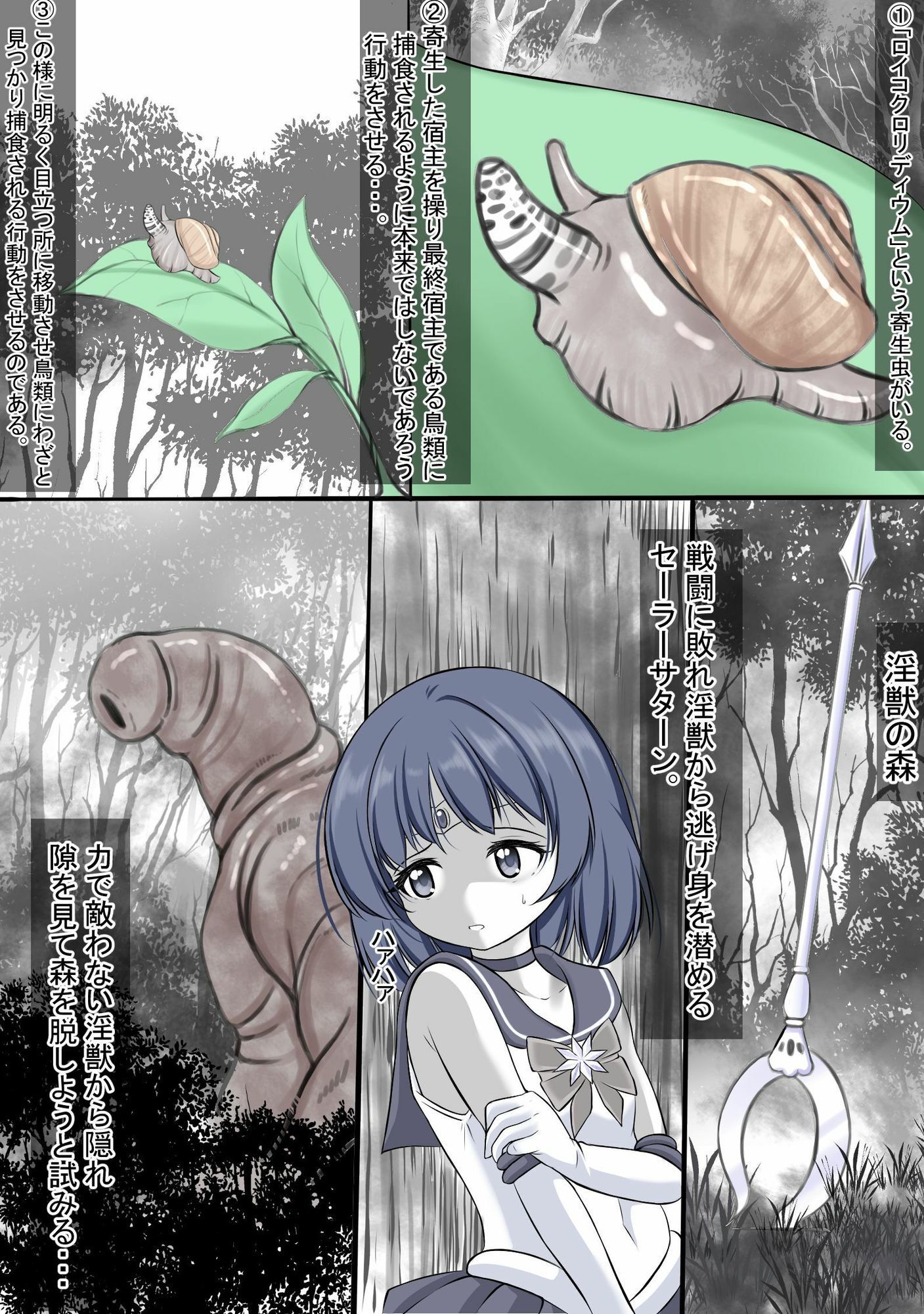 【d_645812】寄生虫に寄生され操られてオナニーをさせられ丸呑みにされるセ●ラ●サターン