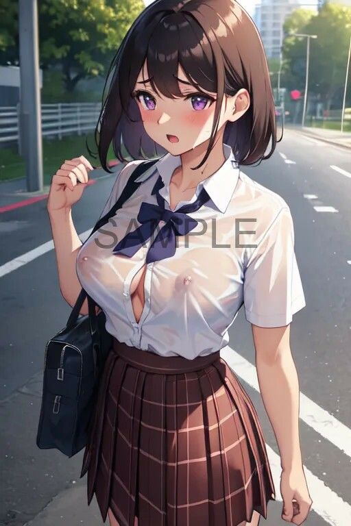【d_641911】突然のゲリラ豪雨…【ノーブラが校則の女子校】濡れ透けJK！乳首丸見え39人