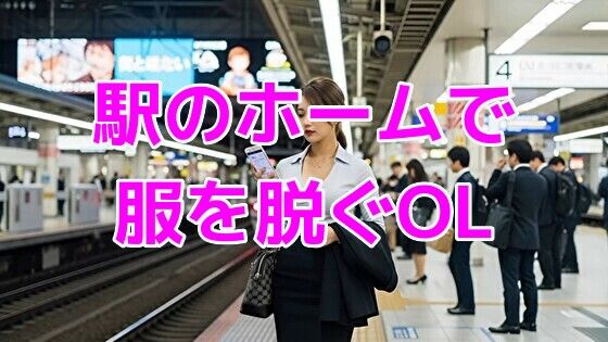 【d_643245】駅のホームで服を脱ぐOL