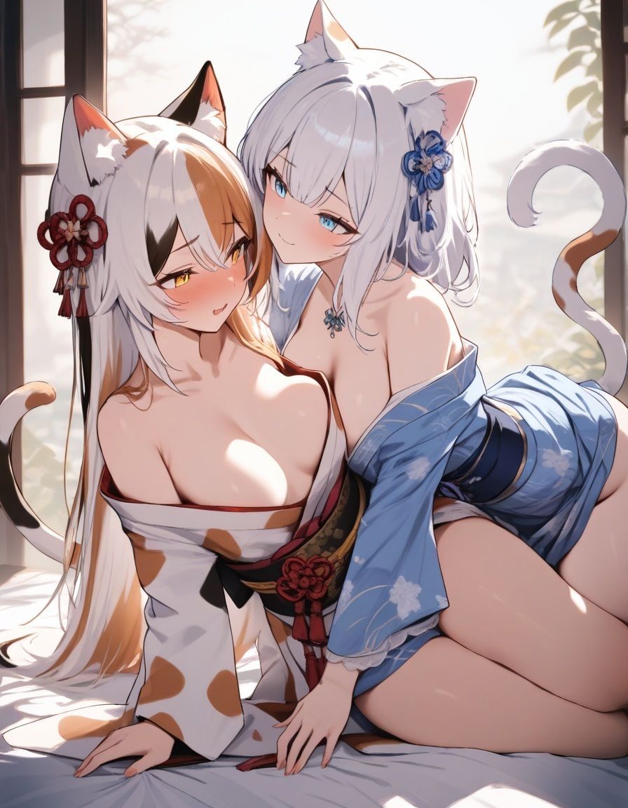 【d_644489】宵猫庵絵巻 〜白猫×三毛猫編〜