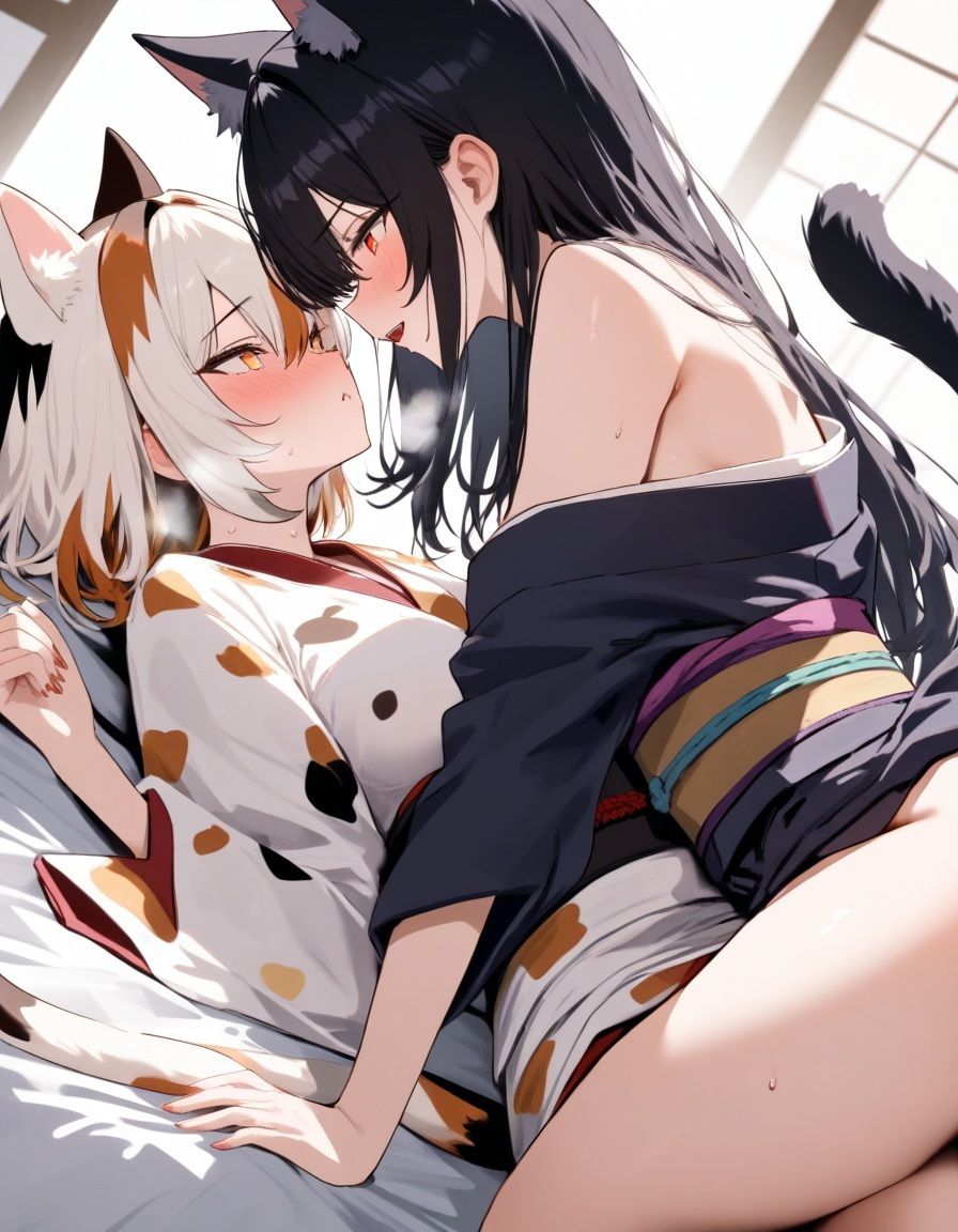 【d_644488】宵猫庵絵巻 〜黒猫×三毛猫編〜