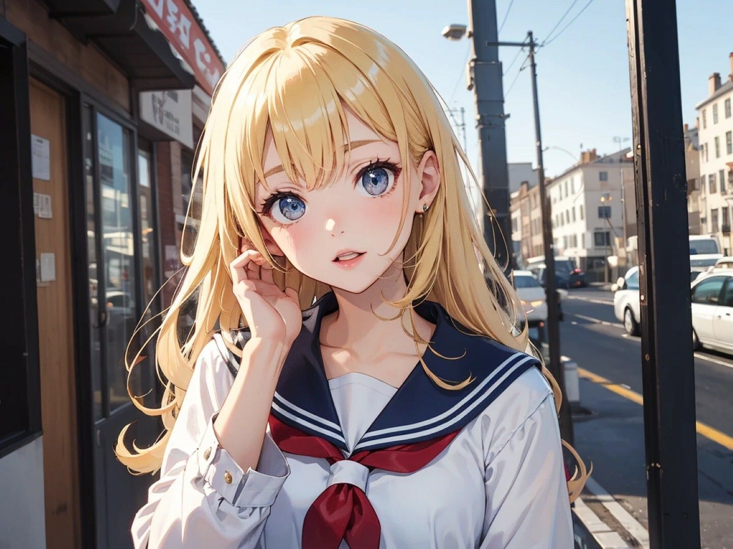 【d_643866】金髪ロングギャルのセーラー服＆ヌードイラスト集！