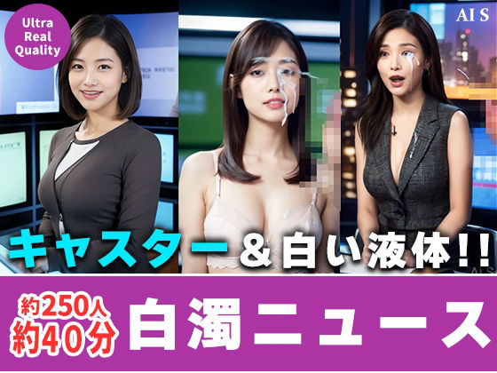 【約40分】『白濁ニュース』 清楚な笑顔に、白濁の雨。-AIで描く究極の美女達-