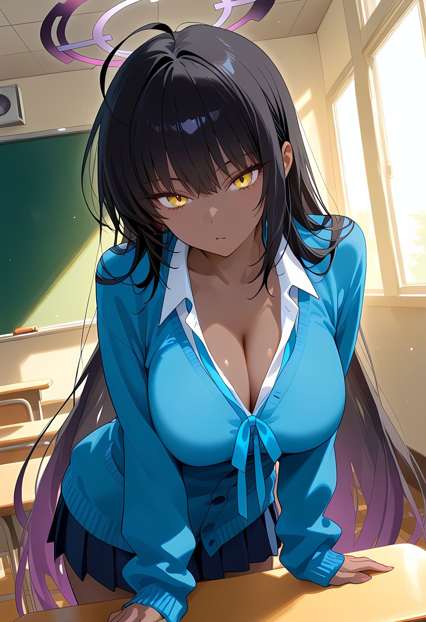 褐色黒髪お姉さんと