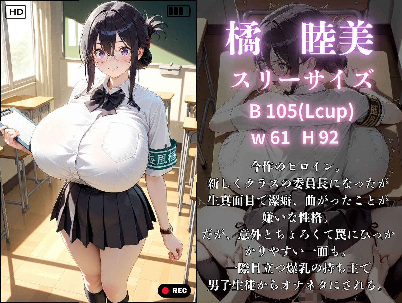 爆乳Lカップ委員長はちょろいので催●オナホにしてヤった