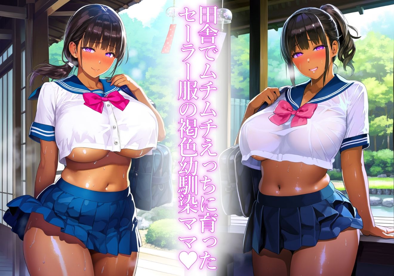 アヘ顔交尾解禁＊【ママ】むちむちえっちな褐色日焼け肌の田舎の幼馴染セーラー服ママ【セーラー服・褐色】