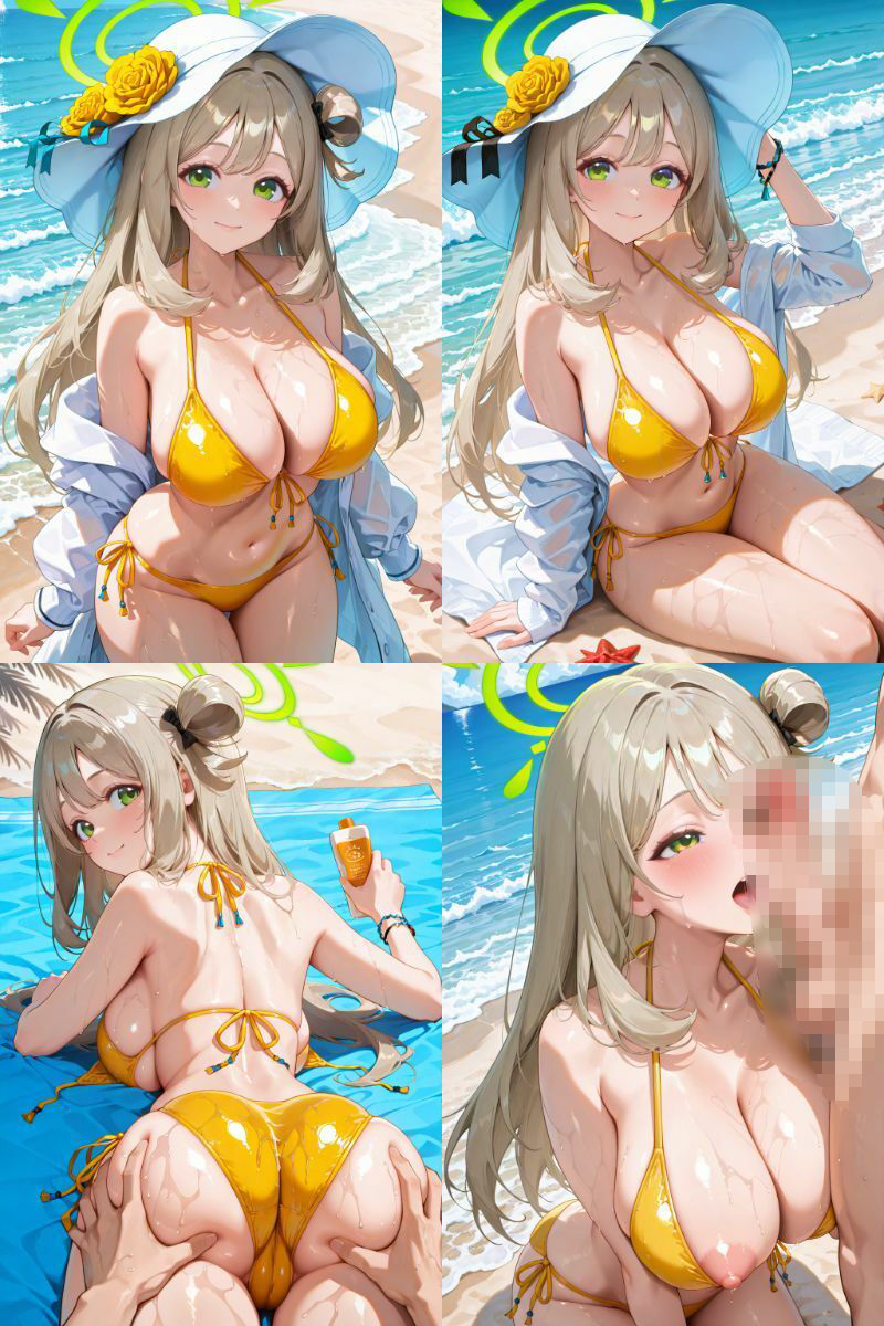 十六○ノノミといちゃいちゃえっち  in ビーチ  ブルーア〇カイブ