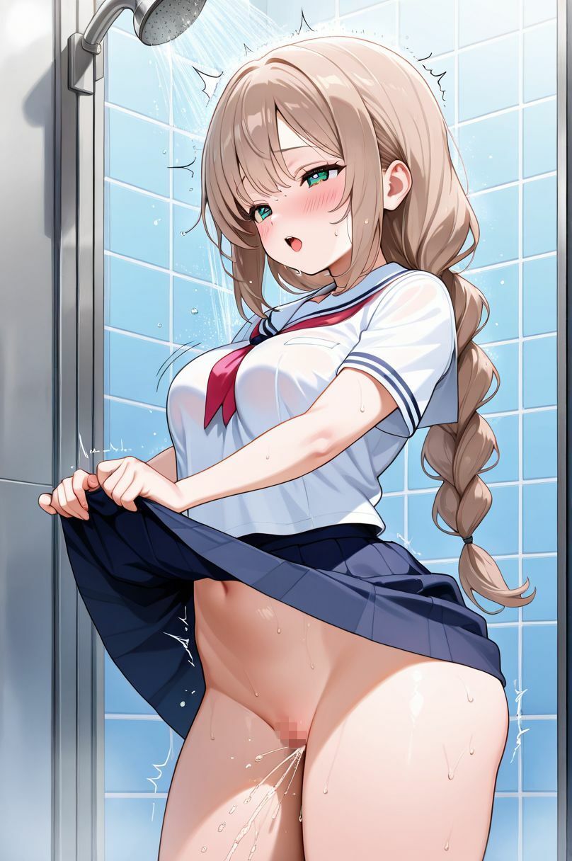『制服未遂。図鑑【学生服編】 シャワー室での濡れ震える声。