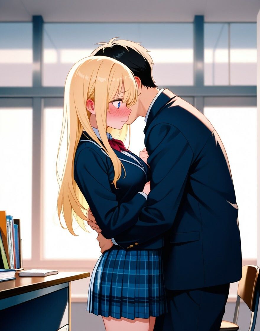 金髪美女生徒のノーブラ誘惑に理性ふきとび！
