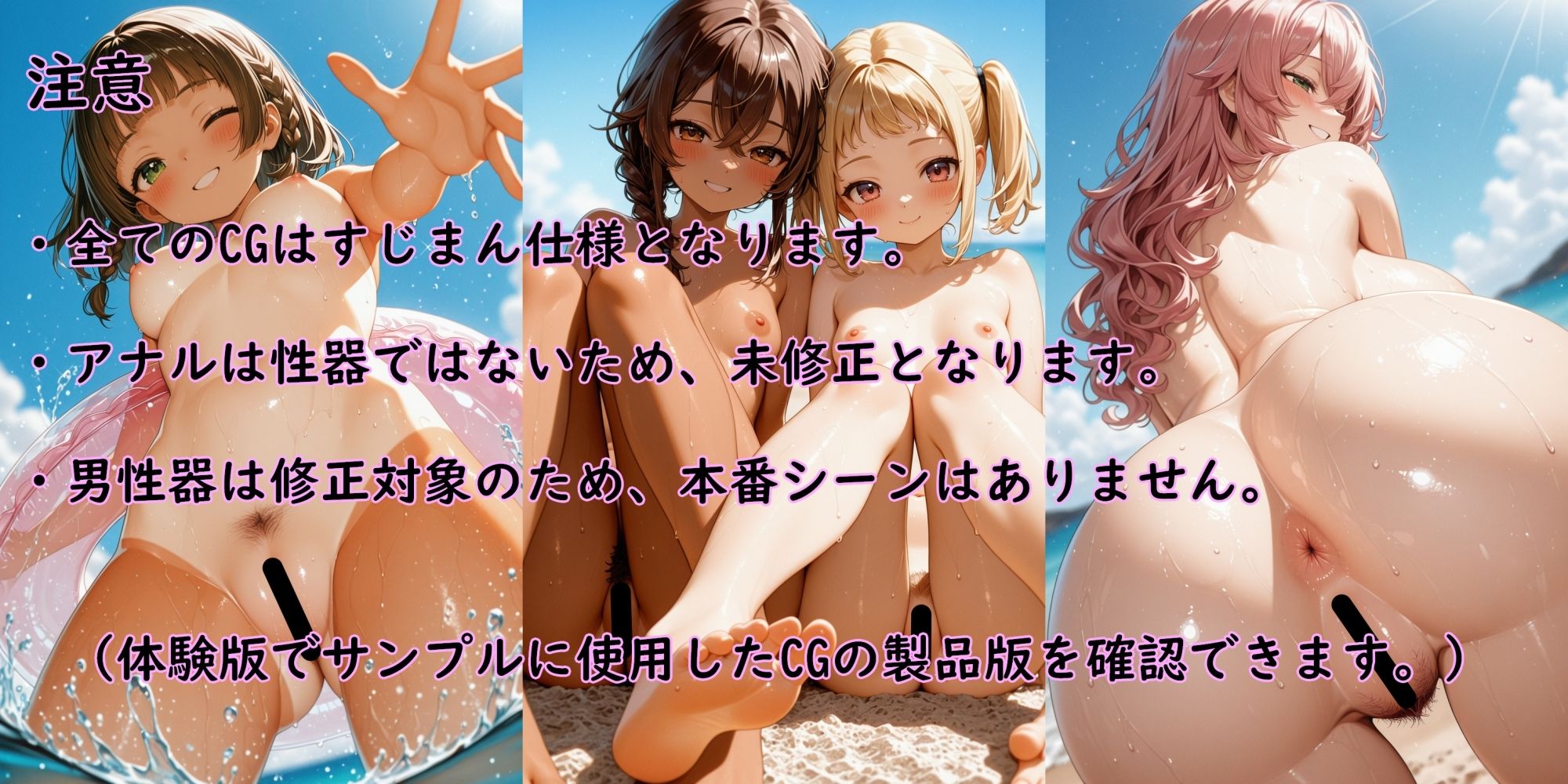 ヌーディストビーチのすじっ娘たち〈陰毛ありVer.〉