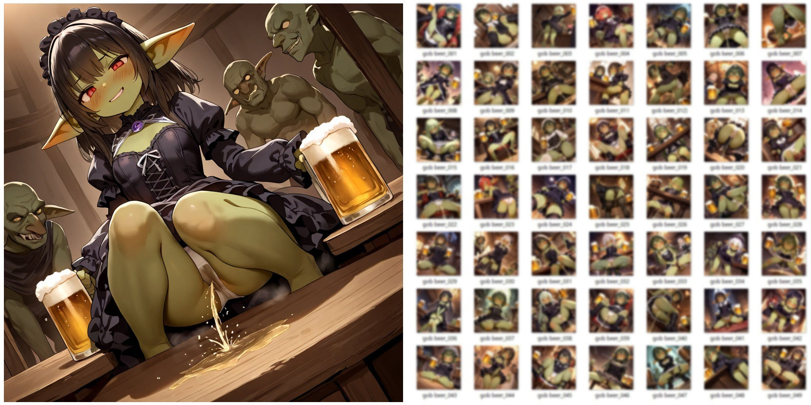 ゴブリンドリンクバー！ゴブリンがおしっこしながらビールを飲んでるだけのCG集