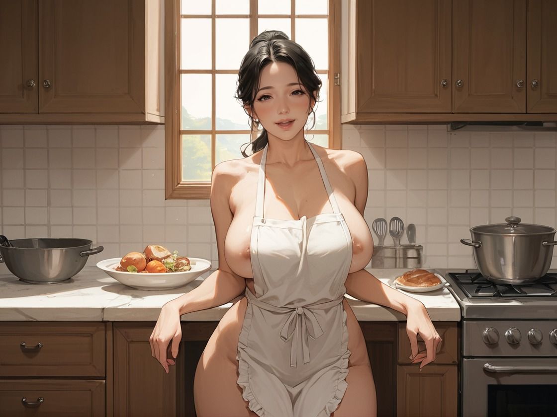 ド淫乱爆乳人妻を裸エプロンでハメ倒す