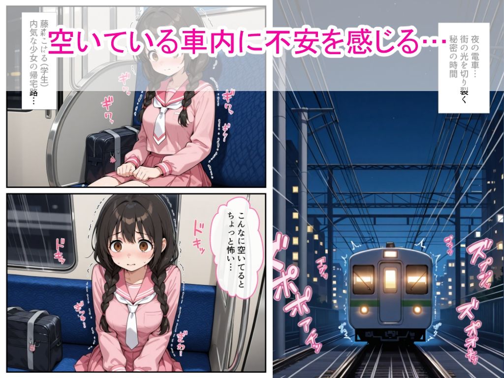 おさげ女子校生に電車中年男が縛り目隠しで中出しをした話