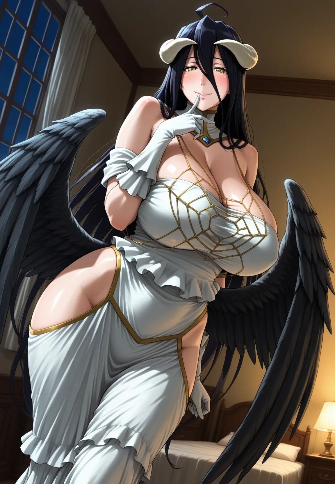 ムチムチなアルベドさんとのお泊りエッチ