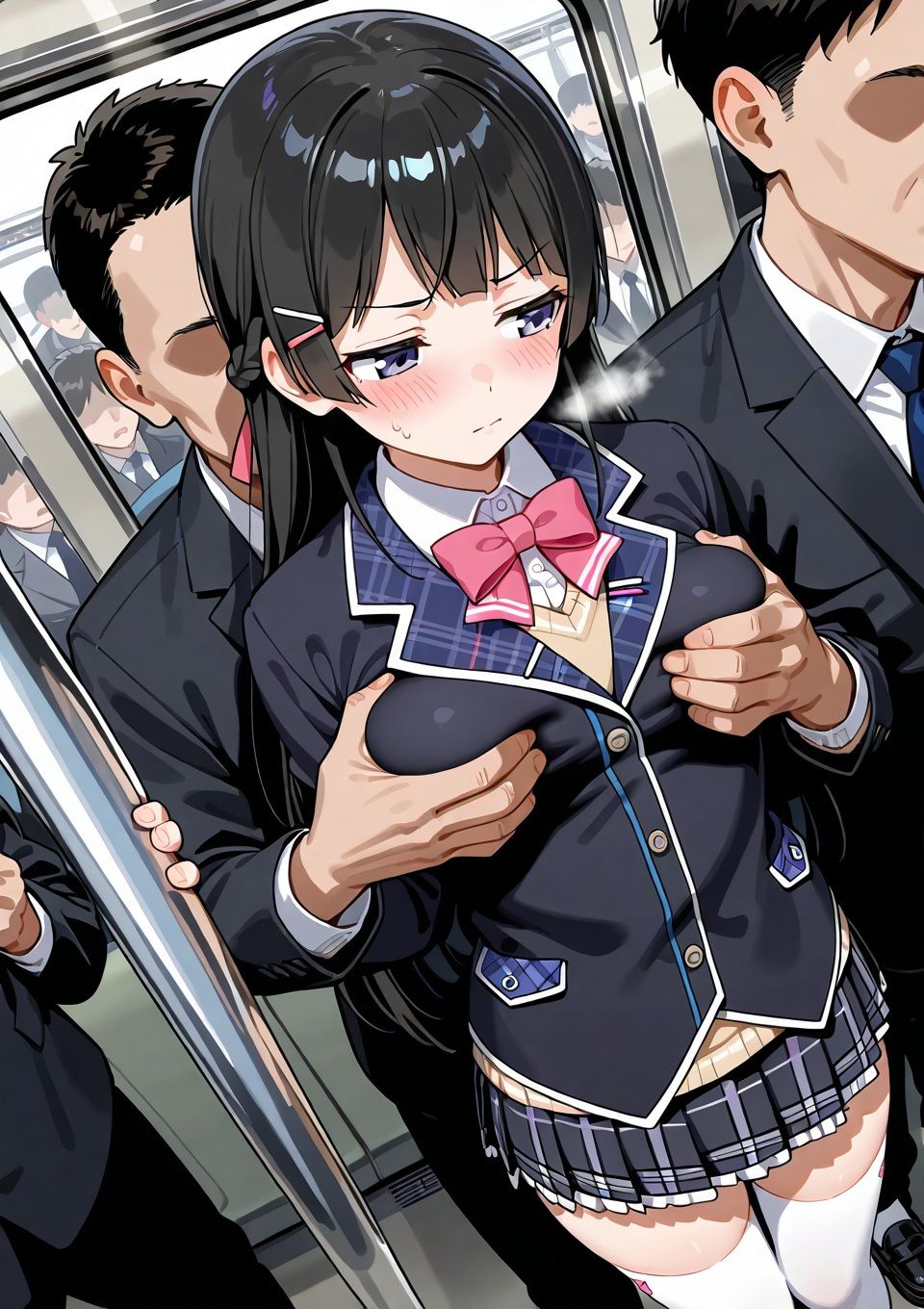 電車内セクハラ  〇ノ〇兎  〜あの委員長が全身を弄られマジイキ潮吹き大量中出し〜499枚 電車内/セクハラ/手マン/絶頂/フェラ/後背位/中出し/ぶっかけ