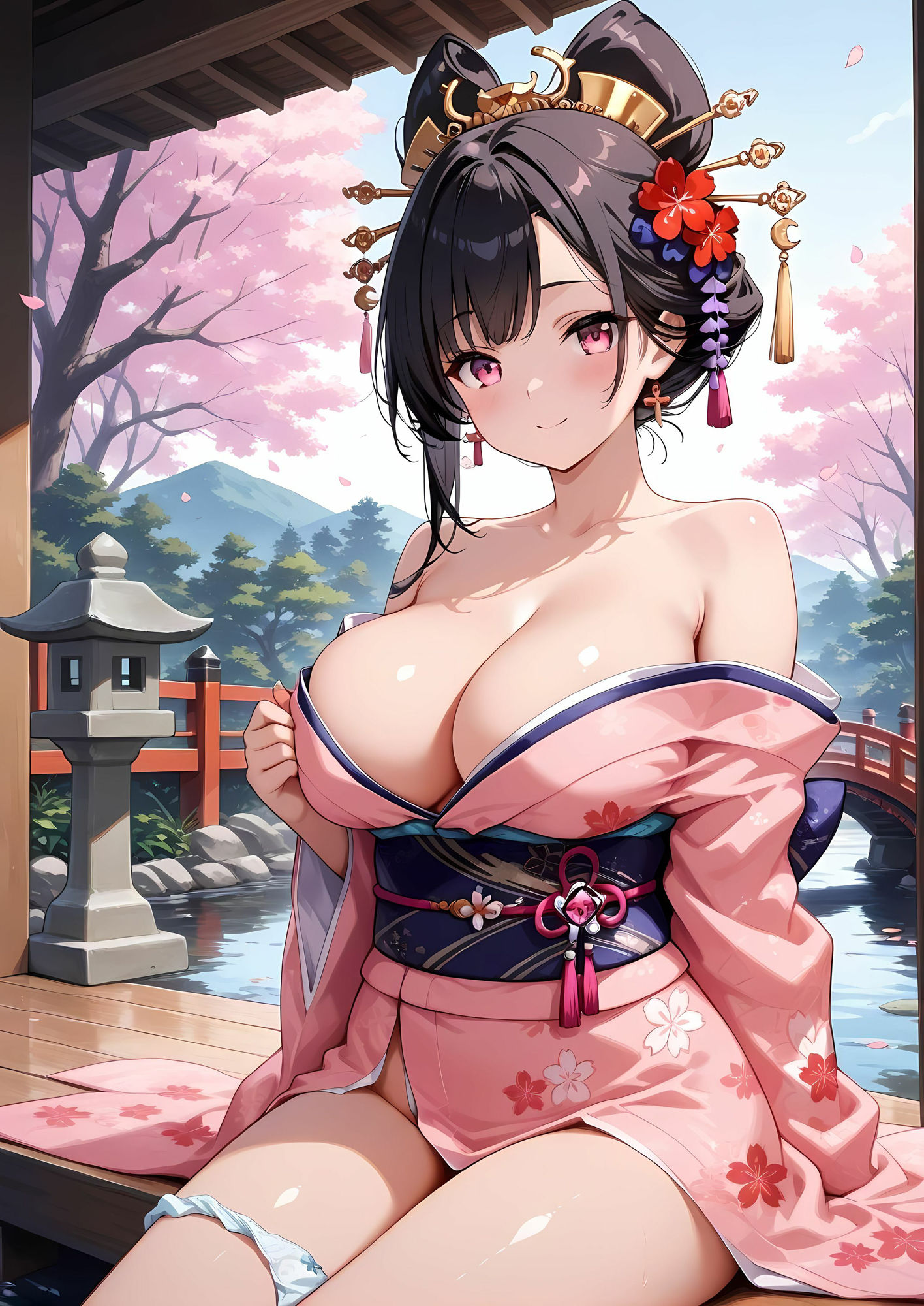 花魁の庭園花咲