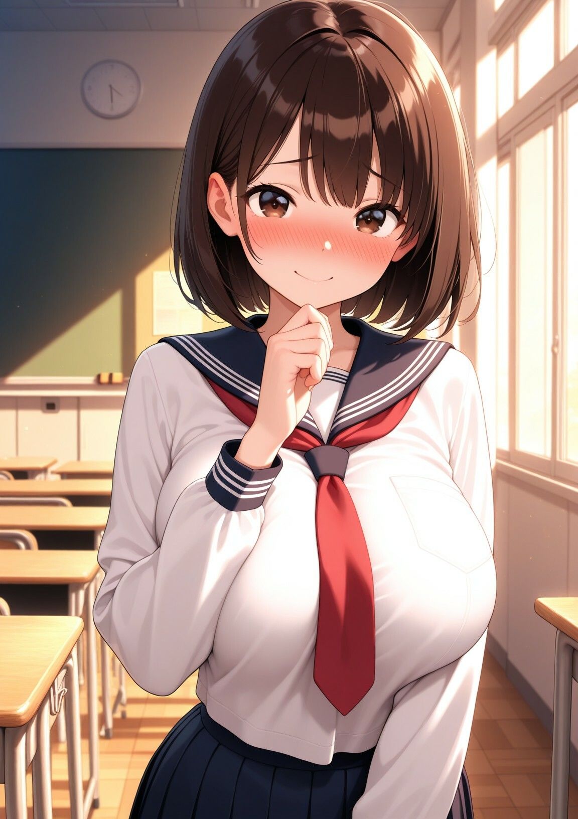 初恋の美少女と○校で再会。告った勢いで教室でセックス！校庭に人がいるのに巨乳に我慢できず2人だけでイチャイチャ開始！