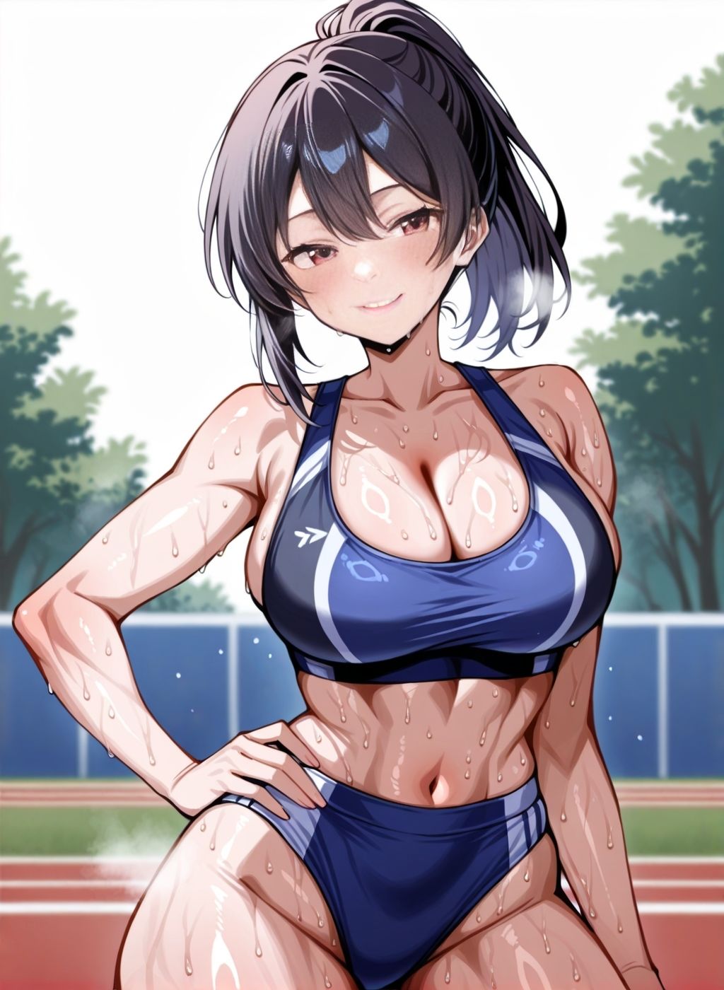 巨乳美女と運動  陸上競技編