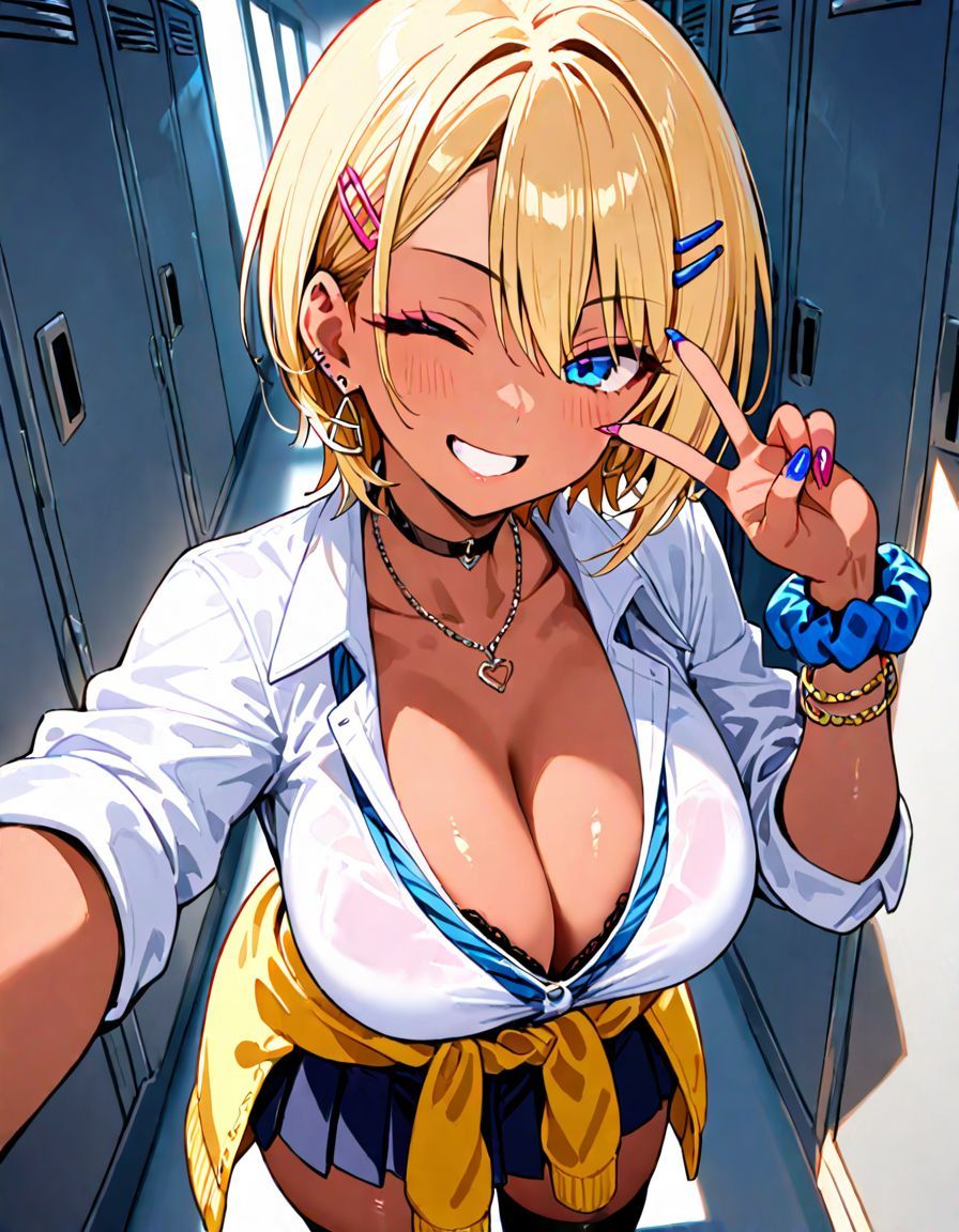 放課後に金髪ヤリマンギャルJKが男子を誘い校内でSEX三昧