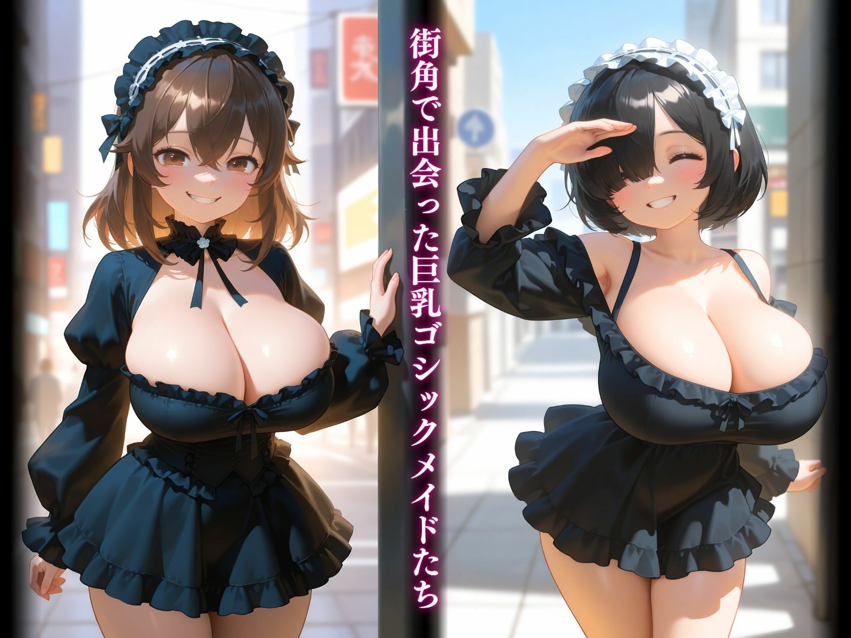 巨乳ゴシックメイドたち揉みしだかれて絶頂強く揉んじゃダメ…