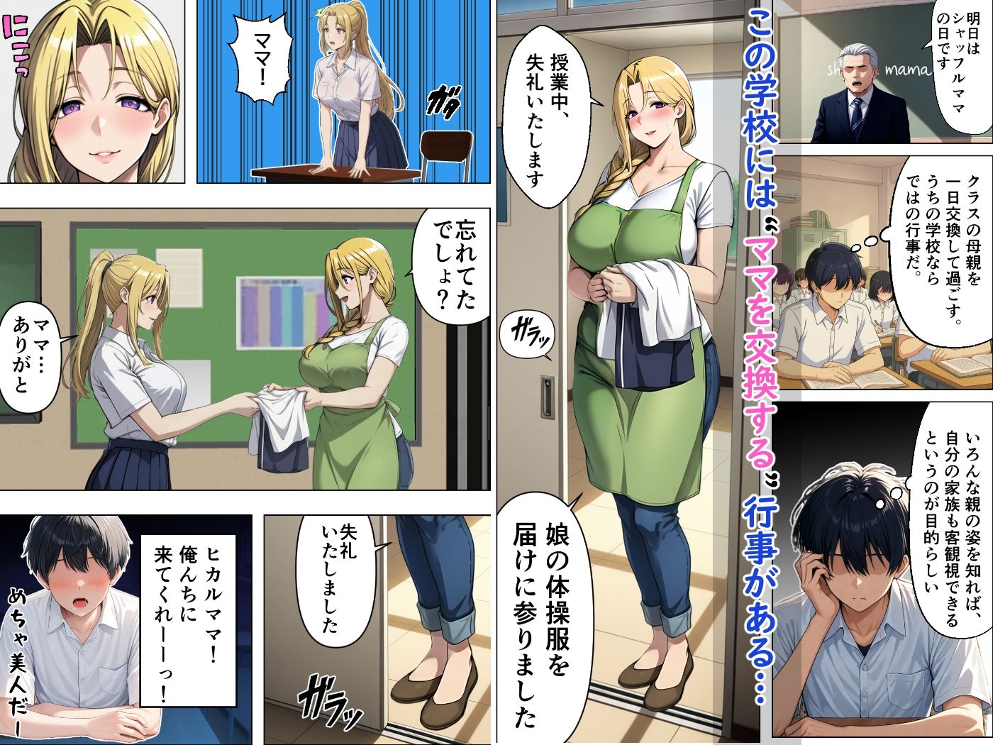 ママ交換の日〜クラスで一番美人なママに精子を搾り取られる話〜