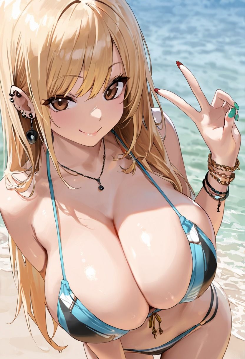 爆乳ビキニのギャルとビーチでヤリまくり！