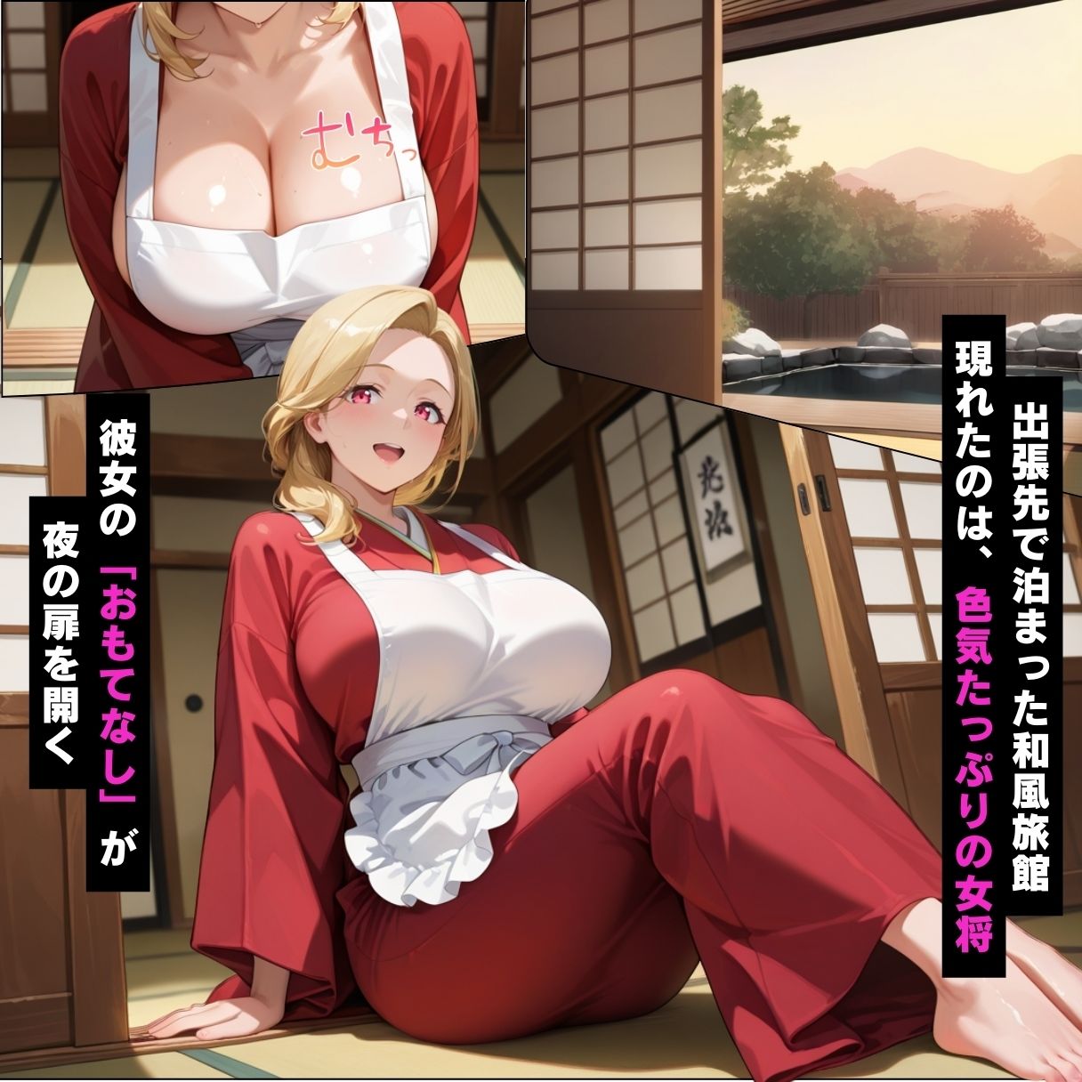 巨乳女将に銭湯付き旅館の裏サービスでザーメンを絞られた話【セリフ付き】