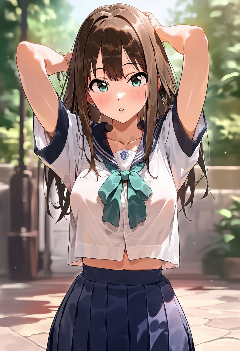 大きなおしりが魅力のアイドル！渋〇凛ちゃんのお風呂でお着がえ！（291枚）