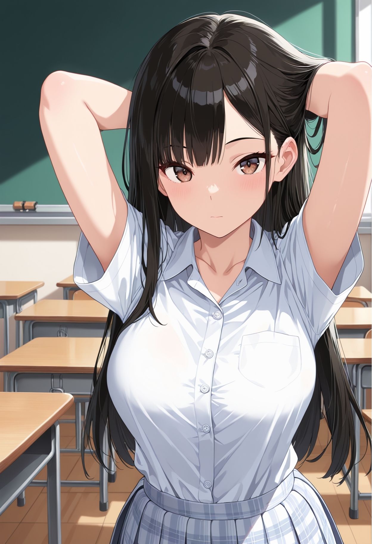 女子校生と放課後ハメ撮り性指導 巨乳X制服X汗だく