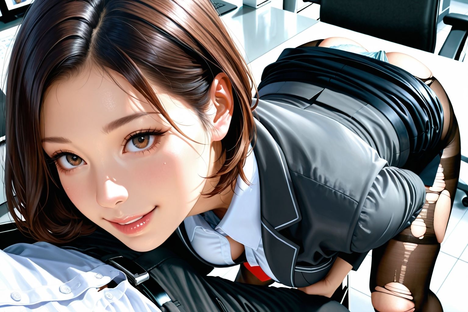 巨乳秘書  パンスト足コキ地獄