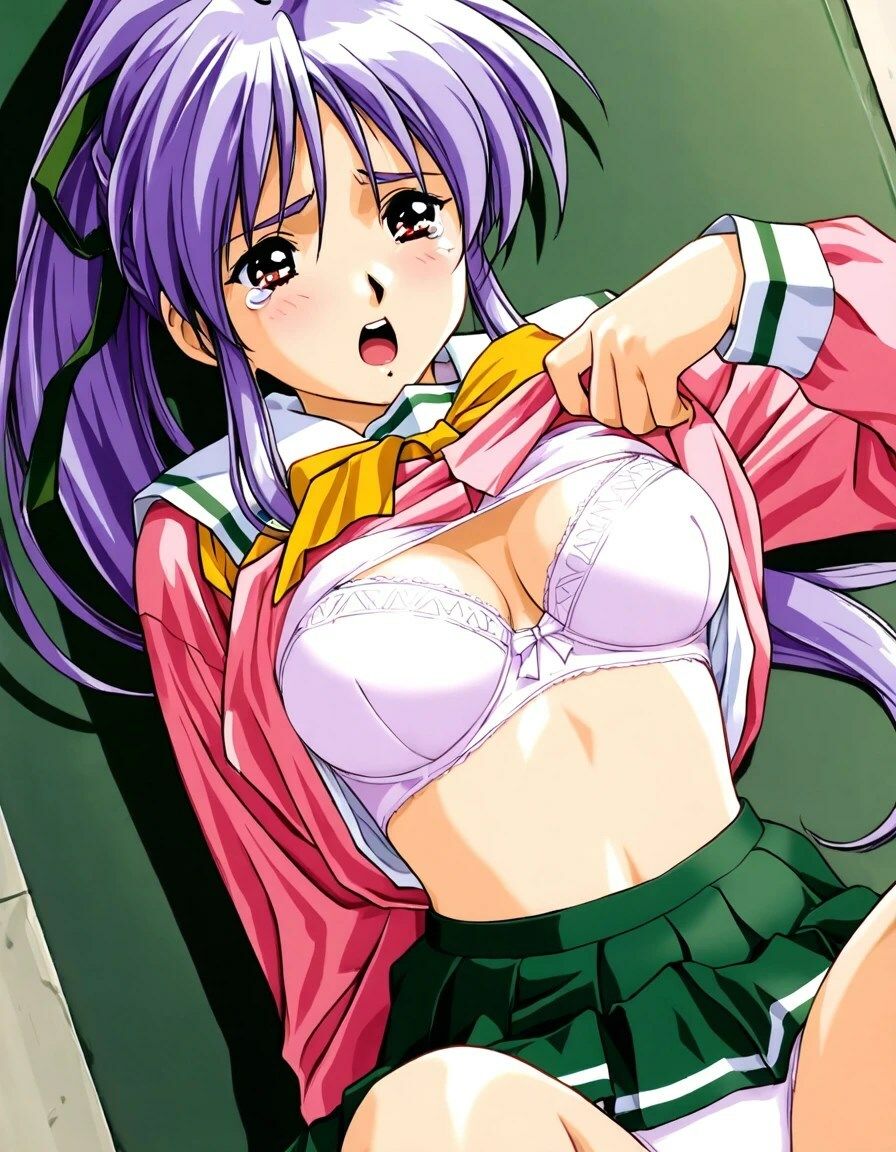 美少女アニメ風 高部絵里 服やパンティを無理やり脱がされて＋パンモロやオナニー集