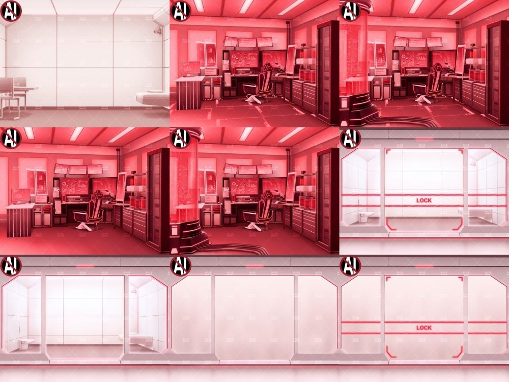 みにくる背景CG素材集『未来編』part02-Red×White-