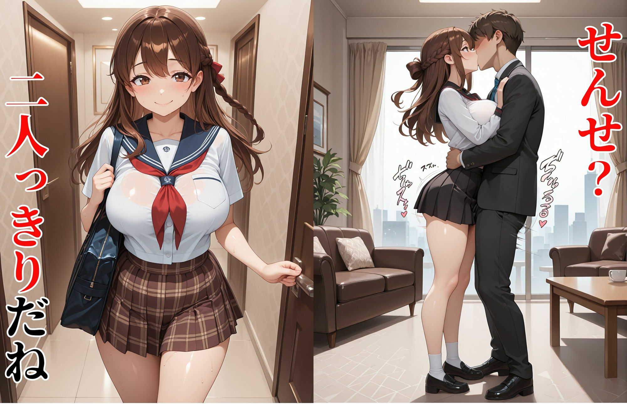 女子校生教師を誘惑しホテルで生ハメ中だしセックス