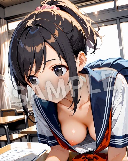 ちょっぴりドキドキ胸チラシーン