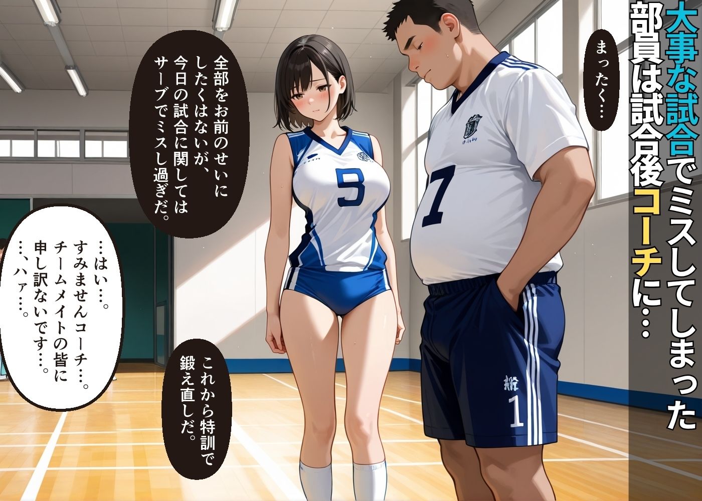 試合でミスしたバレー部の巨乳女子に性指導コーチング【部活女子】【種付けプレス】【お仕置き】【わからせ】【CG500枚】