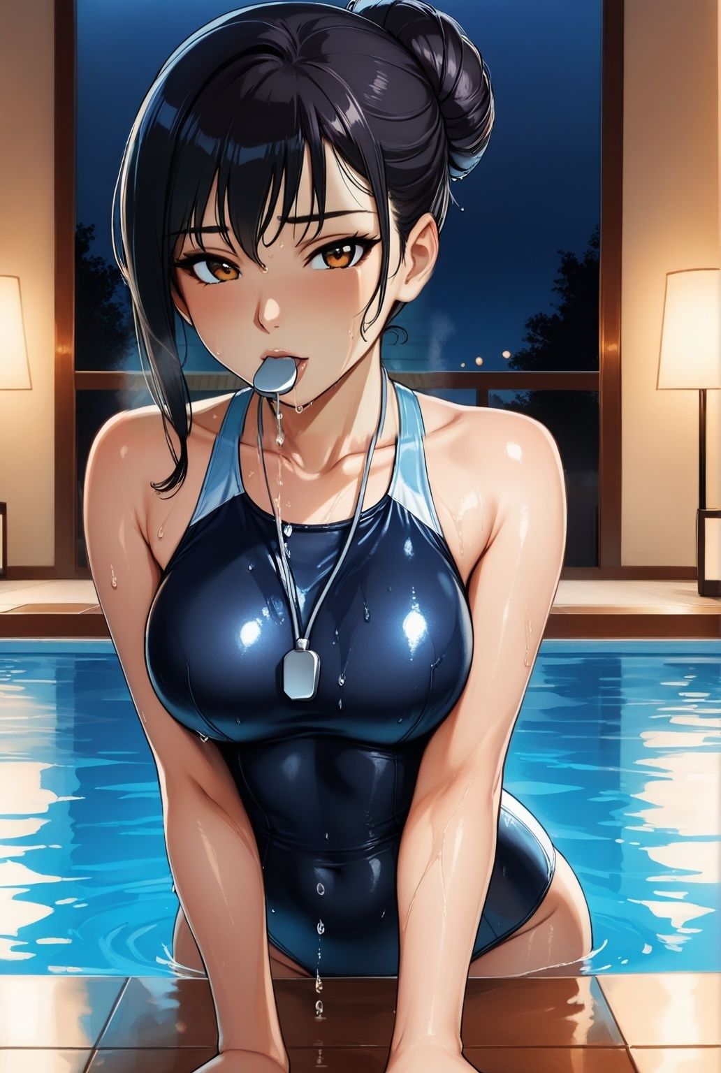 水泳教室の裏側で  人妻熟女インストラクターとの密逢