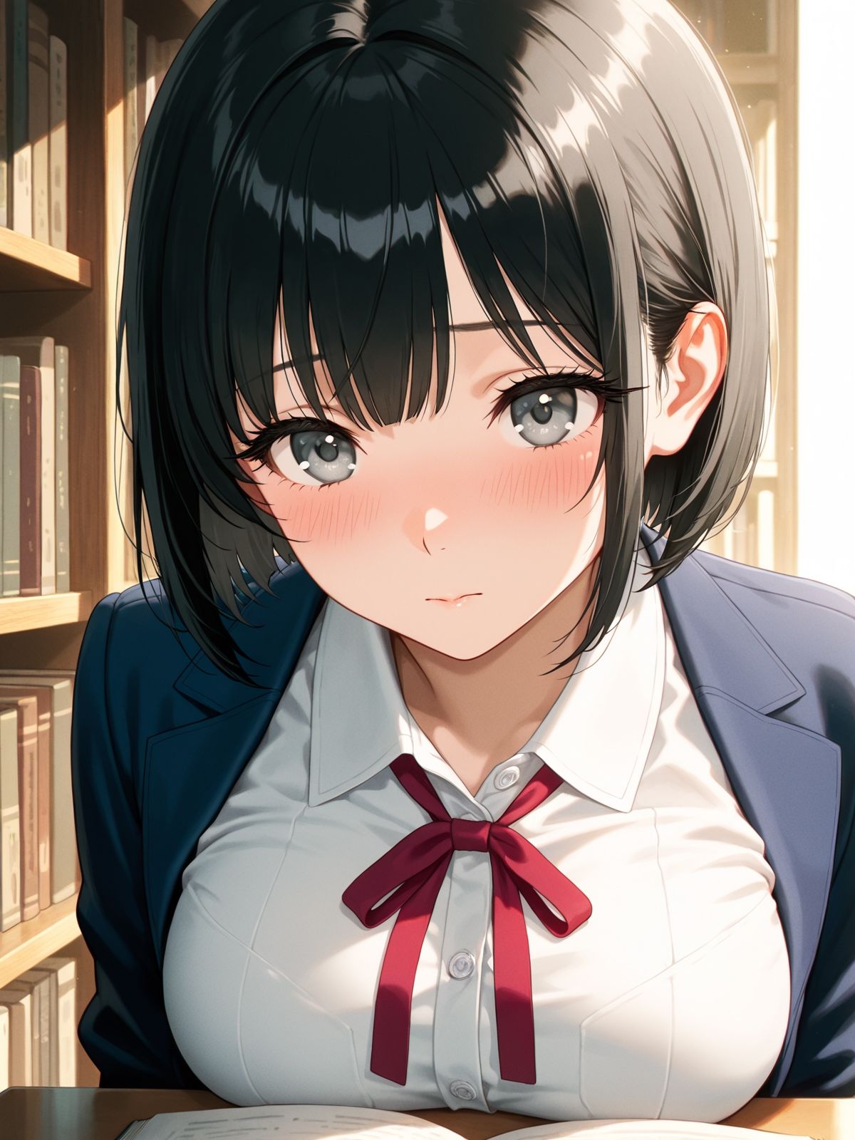 【AI学園喜ばれ部】部長と図書室でHして中だししたら喜ばれた