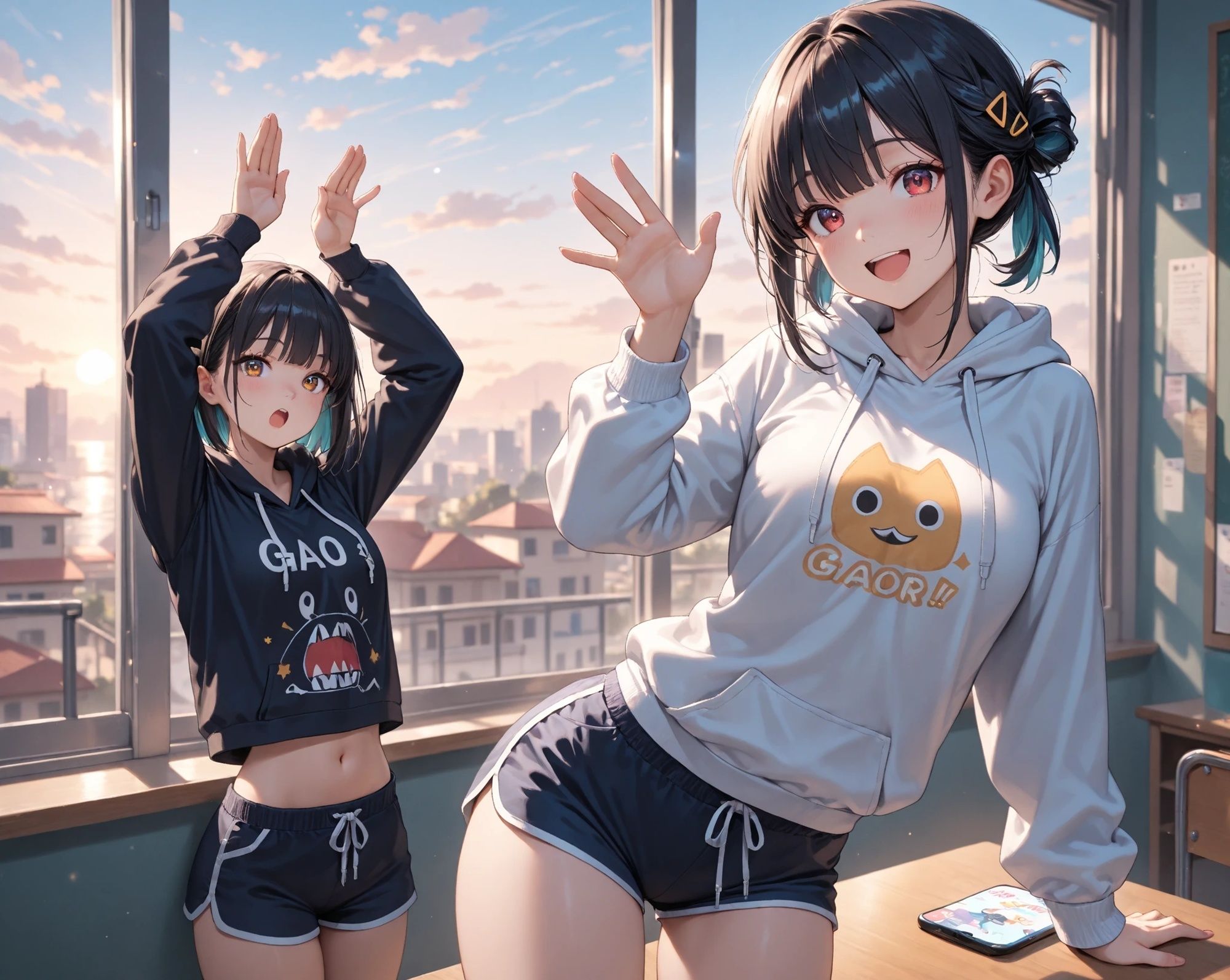 エッチなパーカー女子校生