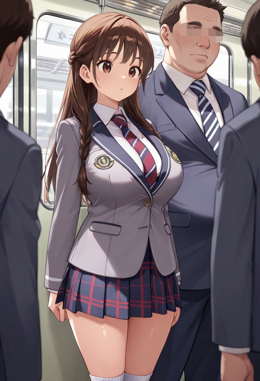 おじさん、もっと触って…電車で痴●に遭い感じてしまう女子校生