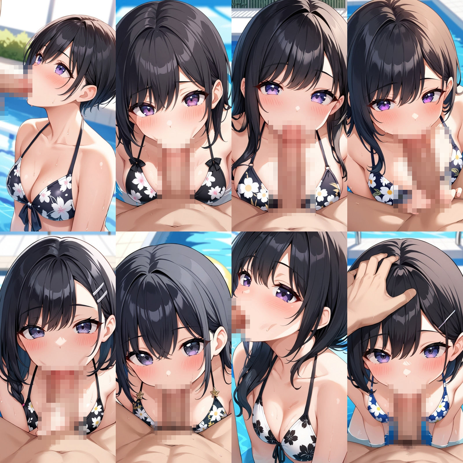 花柄ビキニでフェラ【500枚】