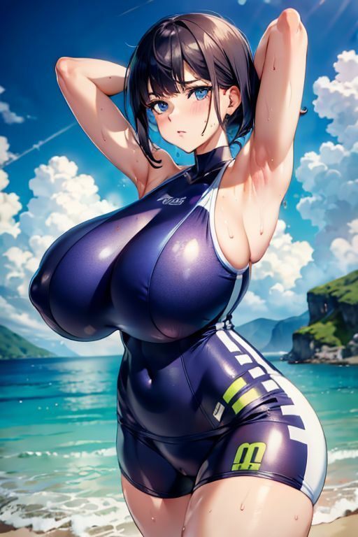 爆乳AIぱっつり水着1