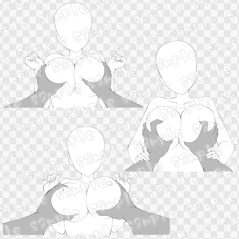 線画素材集［手］64