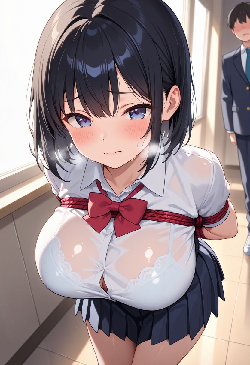 巨乳女子校生を拘束して淫乱中出しSEX【ショート動画付き】