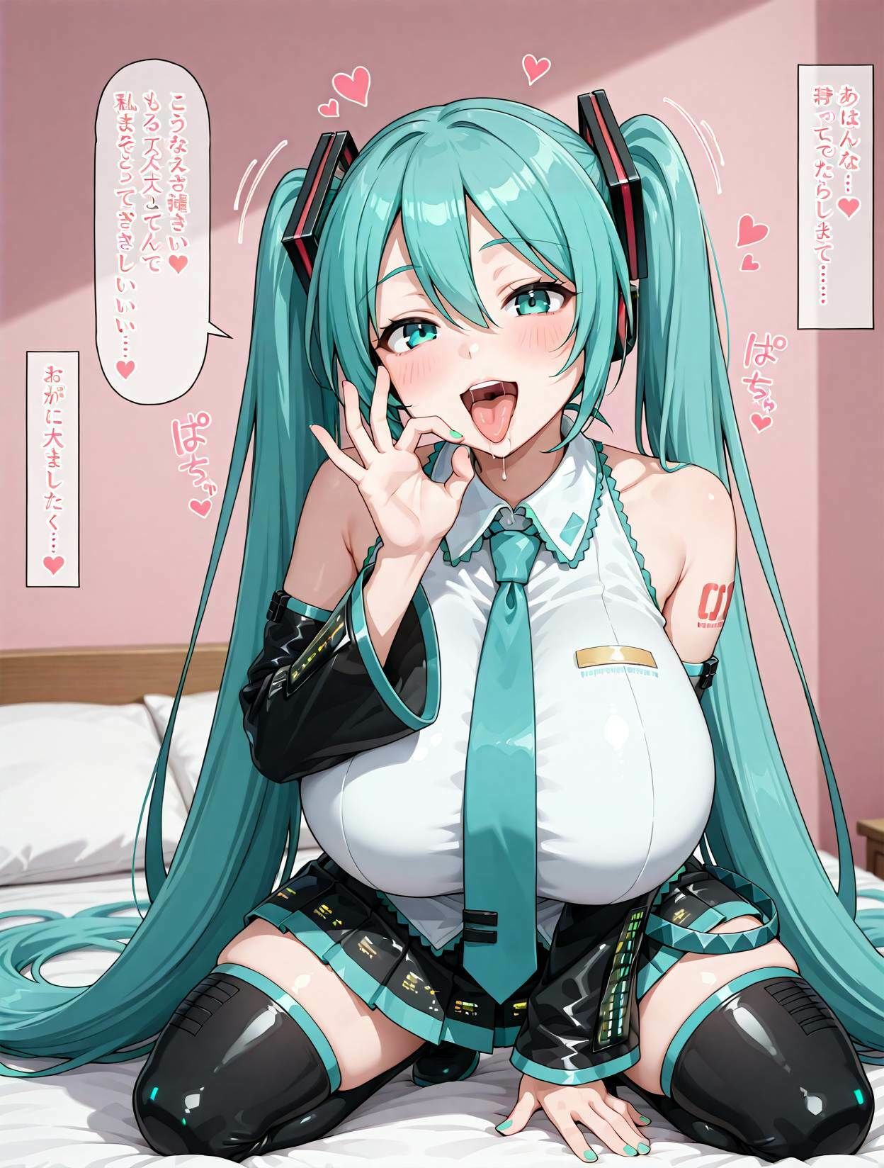 ビッチ設定の爆乳初音◯クに誘惑されてらぶらぶアヘ顔えっち！CG集