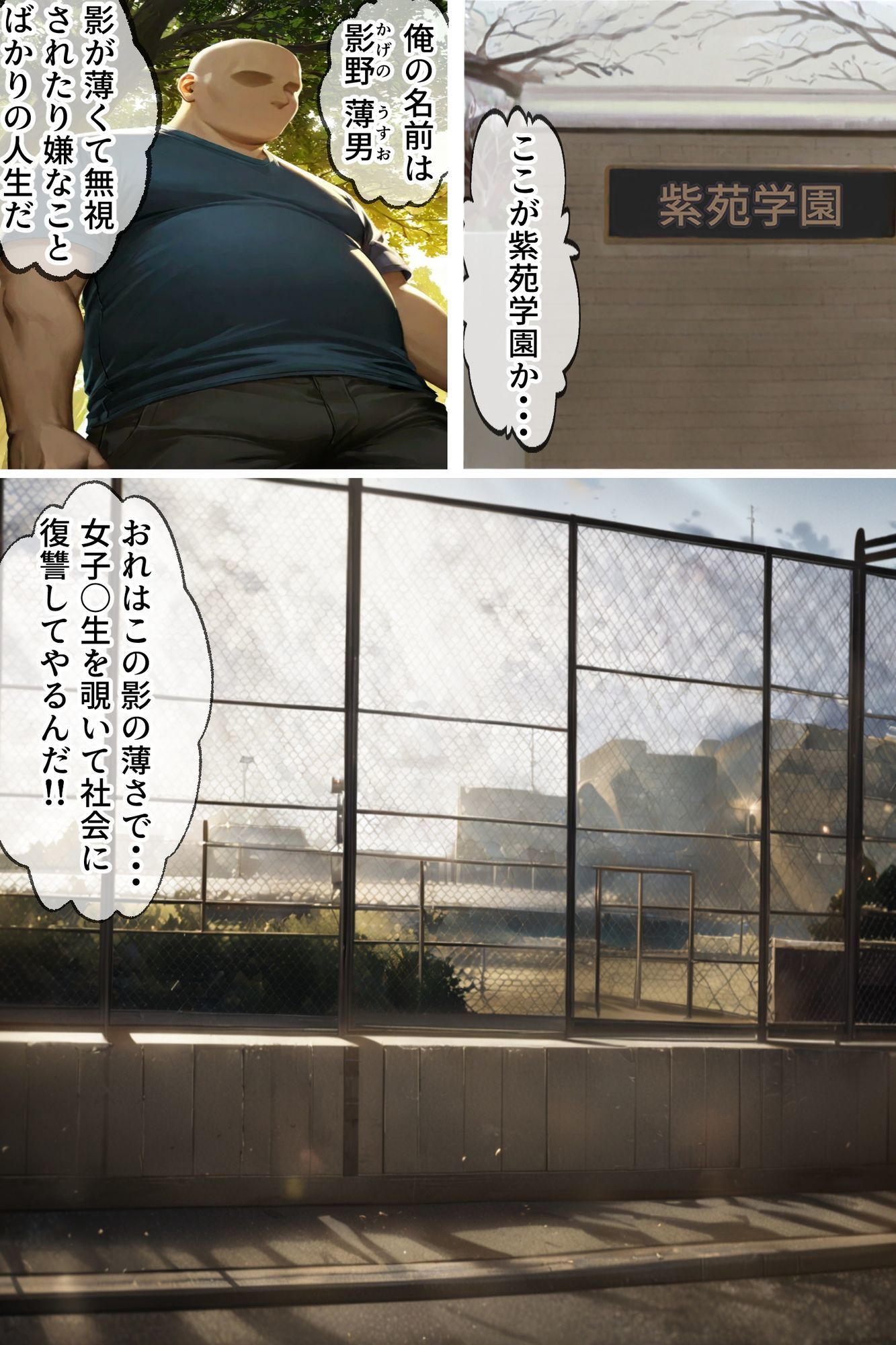 影の薄いおっさんが女子校生と女教師のトイレを覗く話