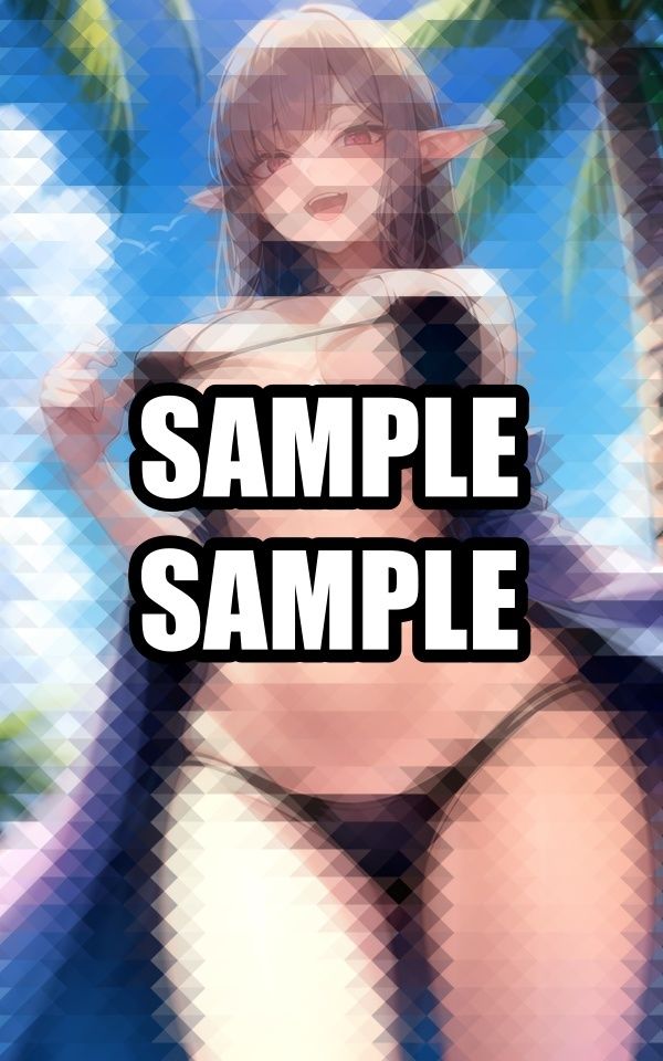 見下ろしてくるビキニのエルフさん