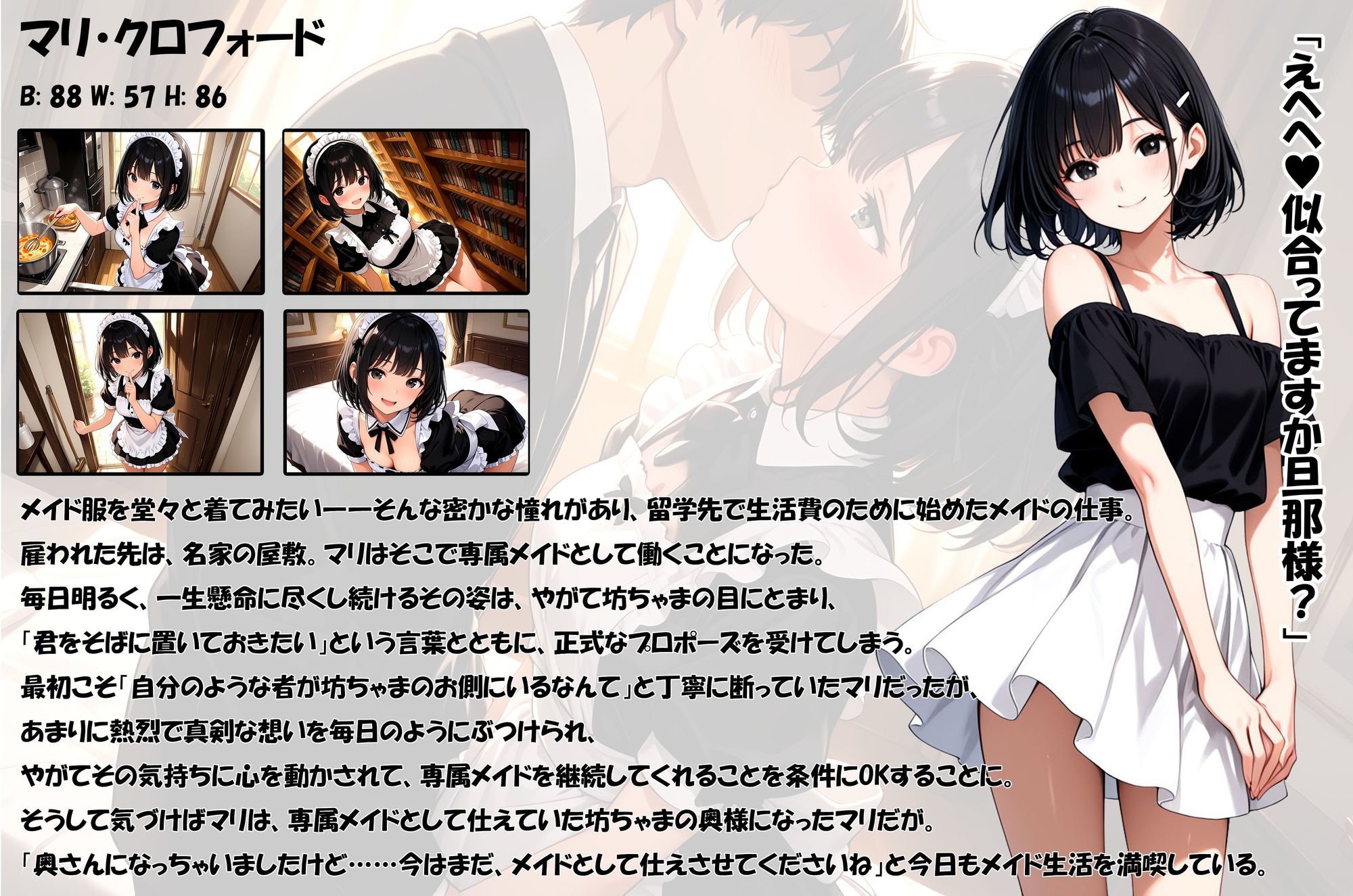 嫁入りメイドのマリ2 旦那様とのお泊りデート  ホテルでいっぱいえっちなことしちゃうお話