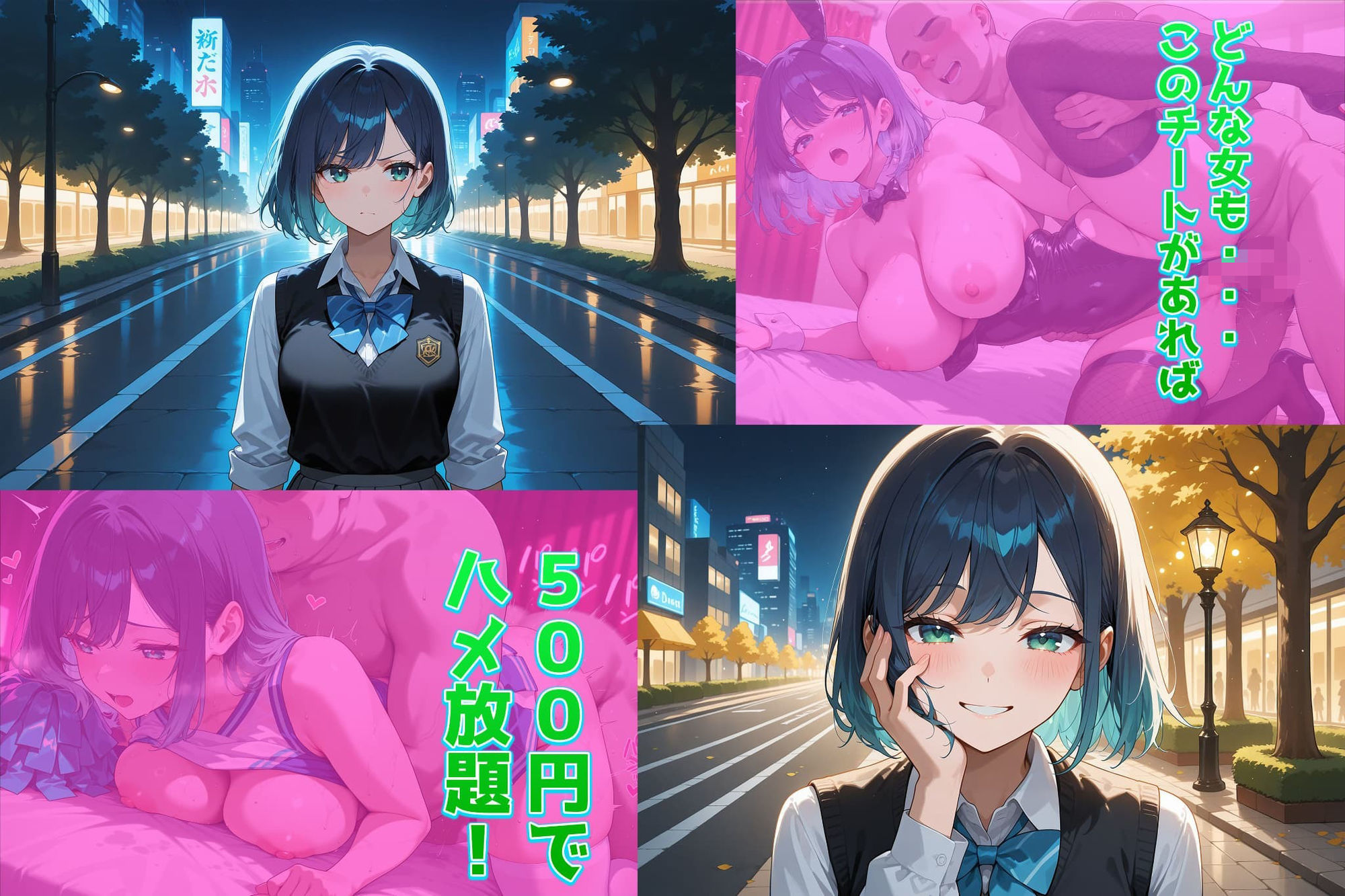 500円でパパ活確定チート〜ワンコインで美少女と即ラブホ！中出し孕ませ確定援交〜［黒川あ〇ね編］［推〇の子］［CG500枚］