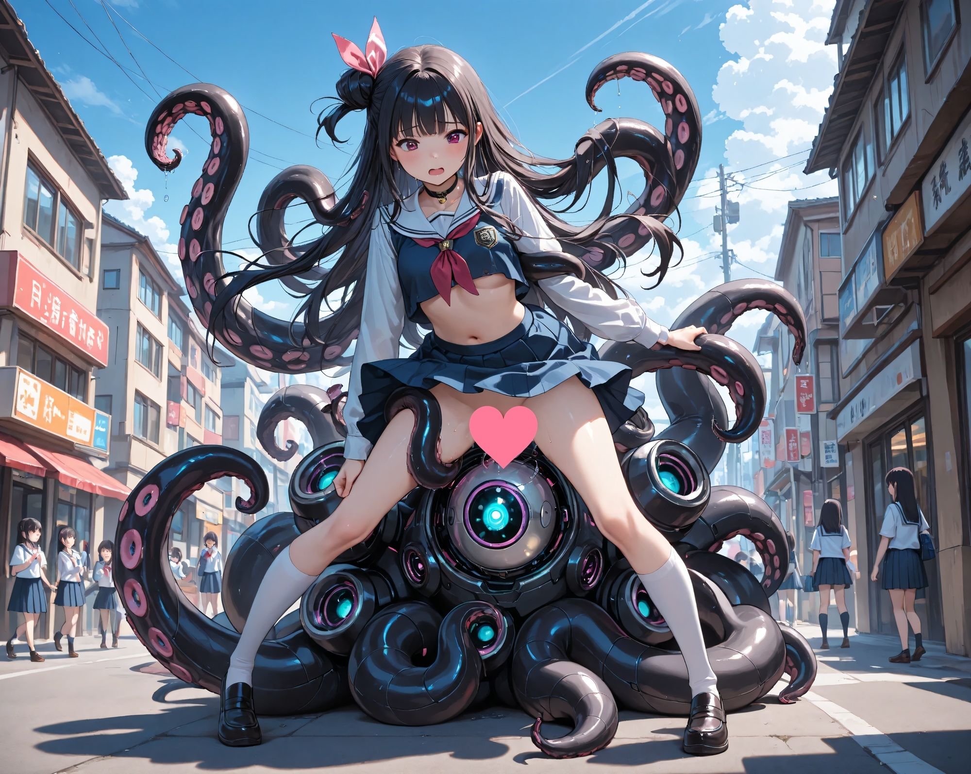 女子校生×ロボット×触手 アートチックCG